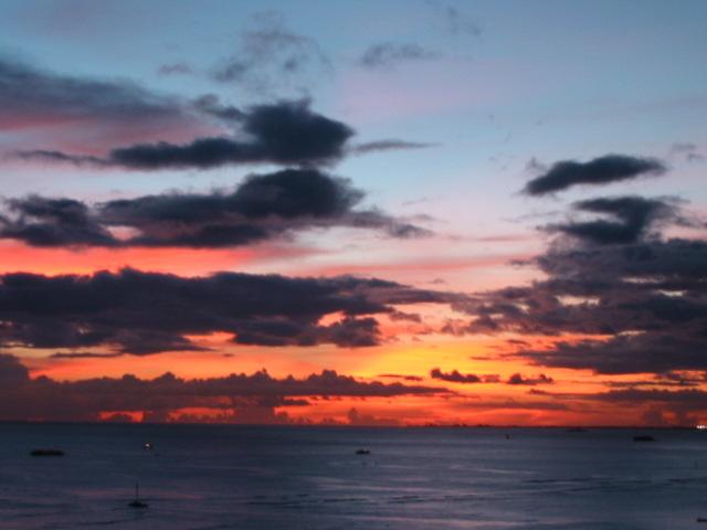 Twilight on Waikiki Beach